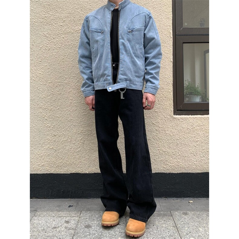 【有货】冰川蓝立领外套男高级感痞帅春秋工装夹克JK7703CC-特P65,男装夹克,星座1007（原301D）