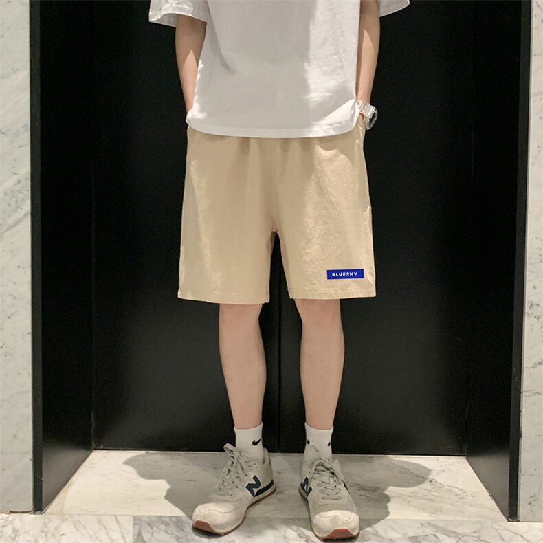 YD33202-P25港风潮牌亚麻短裤男大码棉麻五分裤男中裤沙滩裤,男装休闲裤,电商A040