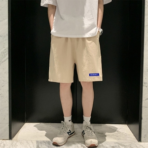 YD33202-P25港风潮牌亚麻短裤男大码棉麻五分裤男中裤沙滩裤