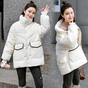 羽绒服女款冬2021年新款加厚面包服立领时尚宽松冬季外套潮图片