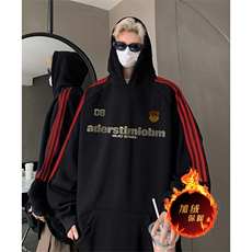 抖音得物供货提供视频秋冬重磅美式宽松织带连帽卫衣2303，男装卫衣，电商A486