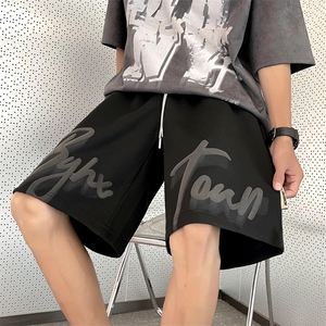 夏季薄款高街ins宽松休闲五分裤美式复古潮运动短裤男 K7082-P24图片