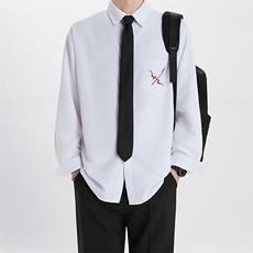 短袖白衬衫基础款dk制服内搭衬衣领带男女生拍照表演班服搭配套装，男装T恤，星座506A
