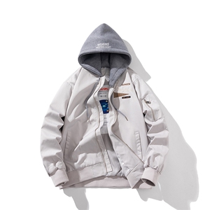 现货  三色带帽可拆卸秋冬飞行服棉服情侣装夹克图片