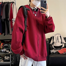 基础纯色圆领套头卫衣简约设计感上衣情侣款W4691-特价P25，男装卫衣，电商A007