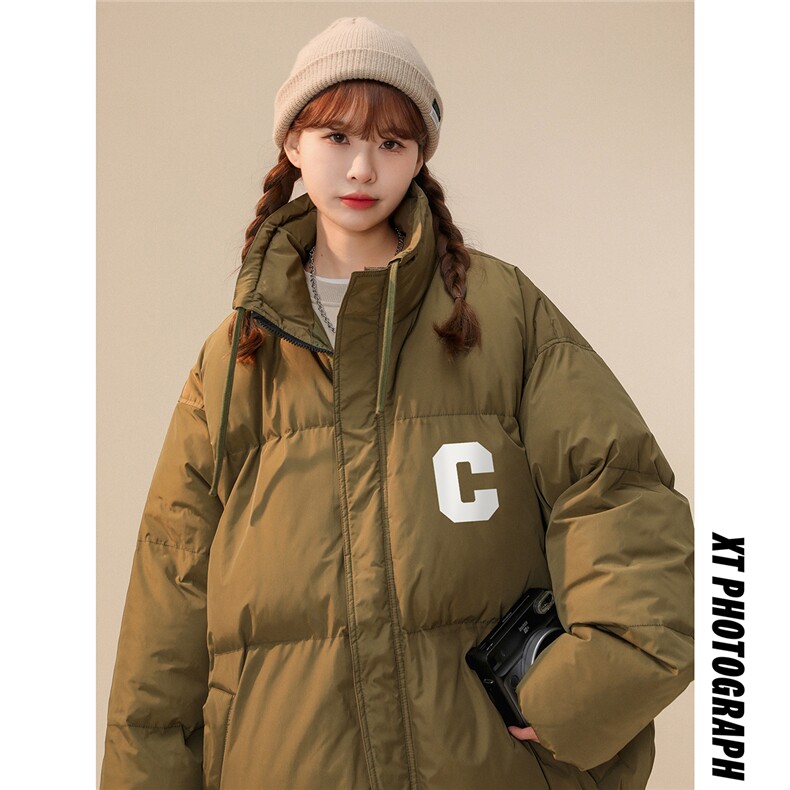 白鸭绒中性22冬季潮流字母C印花抽绳立领羽绒服YR228P195控258,男装羽绒服,A247A