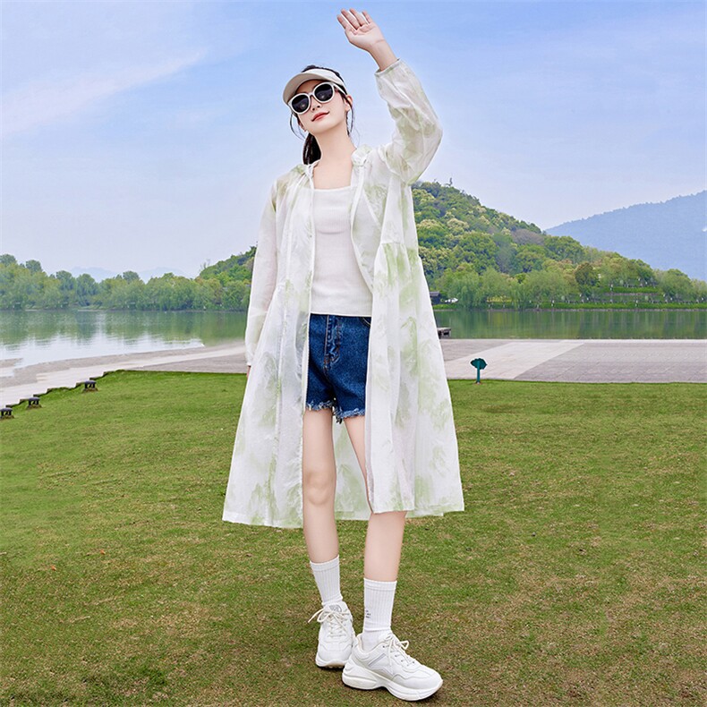 防晒衣外套女中长款2025夏季新款RF2C290-5833#-P95-K148,女装防晒衣,蝶眷