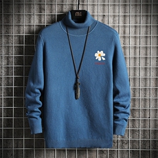GM45059-P45加绒款-P65高领毛衣男士大码内搭毛线衣男网格，男装针织衫/毛衣，电商A040A