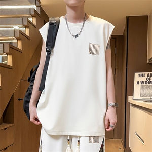 夏季刺绣男士背心圆领无袖T恤大码休闲上衣潮体恤A266-BX022-P18图片