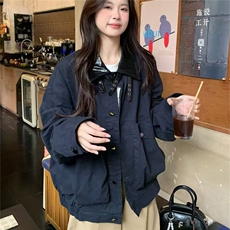 美式复古巴恩风立体大口袋工装外套男水洗做旧拼接翻领短款夹克潮，男装夹克，星座601-1