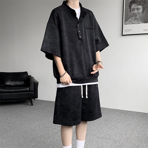 可拆开卖！立领POLO衫短袖t恤套装男生休闲运动青少年搭配帅气夏图片