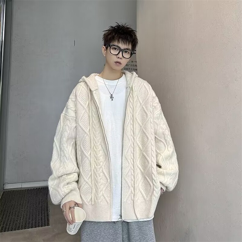 男女外套连帽开衫毛衣带帽毛线衫M5710P70,男装针织衫/毛衣,星座1116-2