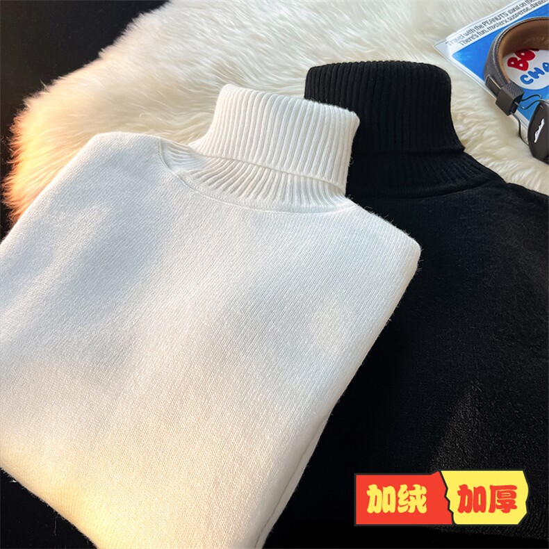 神款搭配！！！特大码高领毛衣男打底衫百搭内搭MY1214P45图片