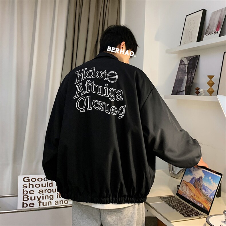 A730-P52春秋新款情侣休闲工装外套男日系潮牌宽松翻领夹克上衣,男装夹克,星座512-6