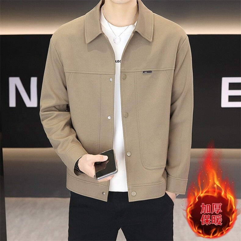加棉加厚翻领夹克型男商务休闲青年外套男NM7955-P105,男装夹克,星座310B-3