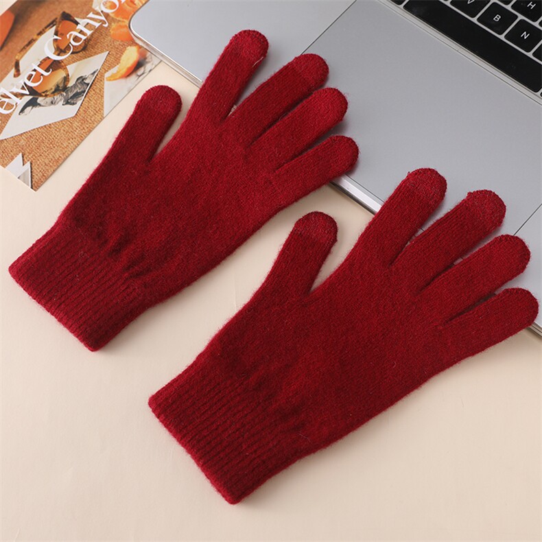 2025时尚百搭通勤简约休闲羊毛触屏手套，手套，天盛羊绒