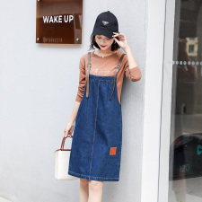 工装牛仔背带裙洋气减龄套装女2024新款春秋小个子连衣裙两件套,女装套装/套裙,慧尚依恋