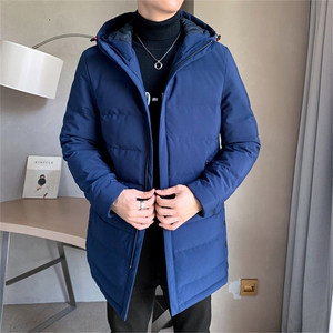 冬季新款加厚保暖羽绒服中青年商务休闲长款外套时尚潮流男装上衣图片