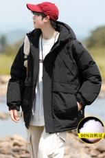 冬上新加绒加厚羽绒服撞色百搭冲锋衣外套男女8319-P220控价318，男装羽绒服，电商A441-1