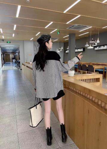 【现货】秋季新款假两件拼接衬衫，女装衬衫，名依人