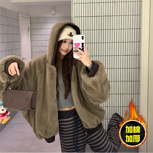 两面穿现货重磅短款座山雕棉衣男女双面穿毛毛绒棉服加厚外套,大童羊羔毛卫衣搭配图片