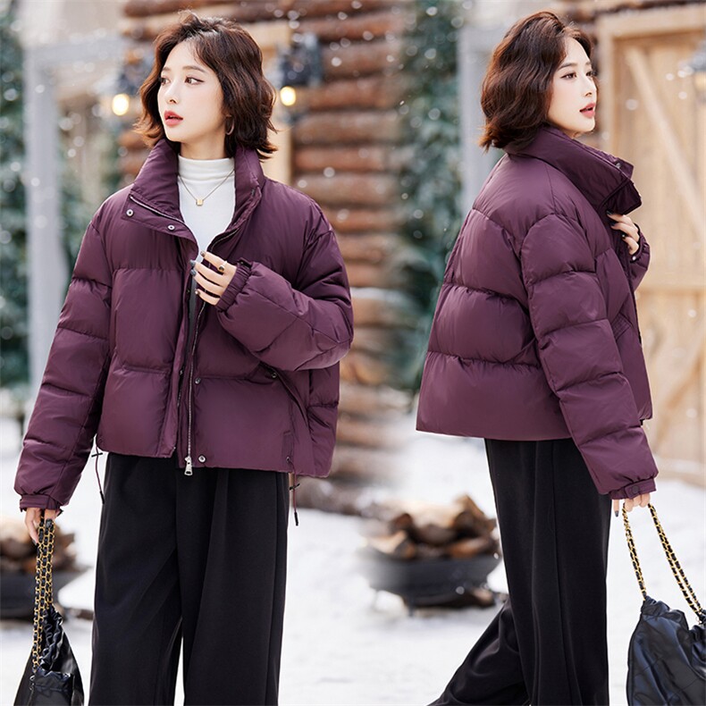 【现货】短款羽绒服女冬2024新款小个子立领显瘦加厚白鸭绒外套，女装羽绒服，仁梯