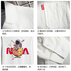 QC58287-P45亚麻七分袖衬衫男大码五分袖衬衣男短袖，男装T恤，电商A040A