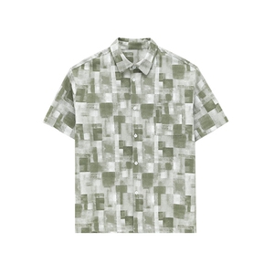 白底-夏季薄款冰丝夏威夷花衬衫休闲套装男 9036-P68图片