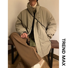 冬季潮牌日系纯色简约加绒加厚保暖防寒休闲棉服外套MY9079-P100，男装棉衣，电商A128