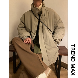 冬季潮牌日系纯色简约加绒加厚保暖防寒休闲棉服外套MY9079-P100图片