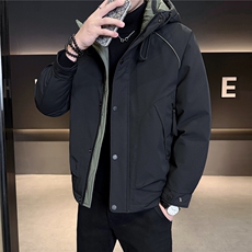 M-4XLB3533725P235咖啡连帽羽绒男士冲锋衣【308】，男装夹克，电商B353
