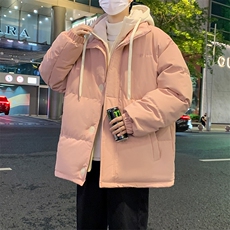 冬季青少年连帽假两件外套加绒加厚休闲简约棉衣棉服5303-P85，男装棉衣，电商B306