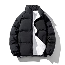 男外套秋冬季加厚纯色百搭防风保暖棉袄加绒宽松休闲棉服MY10/P80，男装棉衣，星座506B