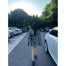 朝戈-新品重工铆钉牛仔外套男女春秋潮牌潮流复古高街宽松，女装短外套，星座505-2（原电商A260-1)