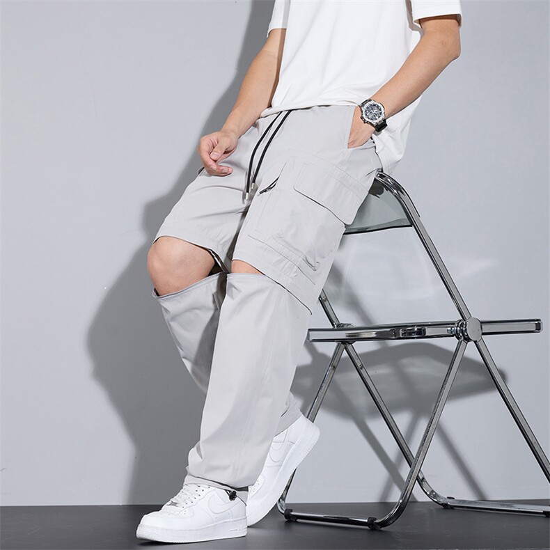 美式冰丝速干休闲裤男户外机能风可拆卸拉链拼接工装裤K0016-P50,男装休闲裤,电商D215