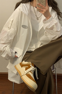 1中性连帽工装大口袋防晒衣女黄灯户外潮牌防晒服FS77009P50控78图片
