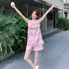 现货夏装新款新中式盘扣复古套装两件套2270-P160-K249，女装套装/套裙，网红馆
