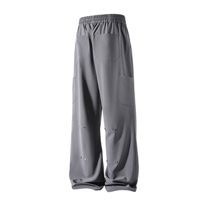 冰丝微喇背面合扣休闲裤 K109立体 92%聚酯纤维8%氨纶(S-2XL)TP25图片