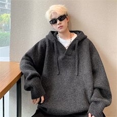 996新款重磅美式黑色连帽卫衣新款慵懒风宽松外套潮，男装针织衫/毛衣，星座308A-1（原309B-1）