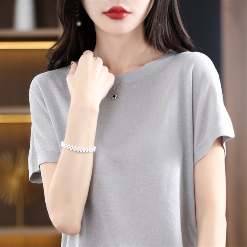 短袖t恤女2025新款夏季薄款宽松显瘦打底上衣小衫,女装T恤,贵皇网供仓
