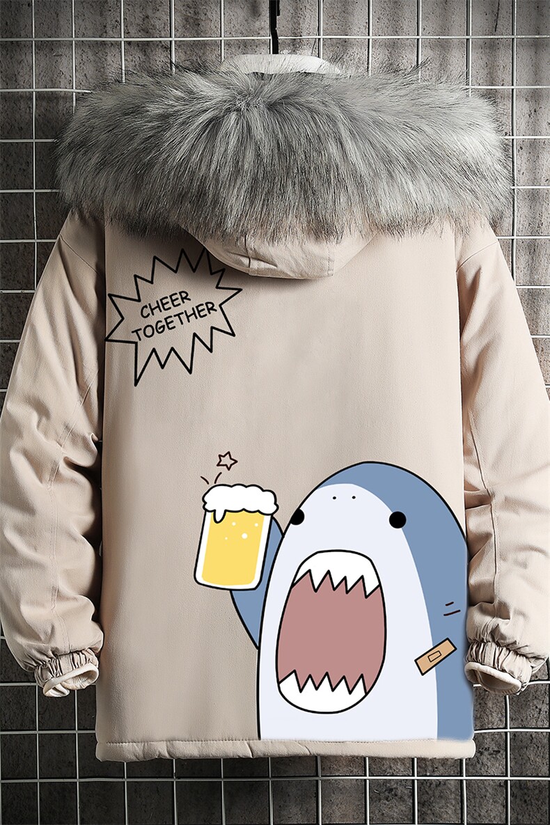 MM48137-P130冬季大毛领棉衣男士大码加厚棉袄男棉服网格,男装棉衣,电商A040A