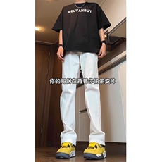 W10689-P28特批网图现货微喇牛仔裤美式高街vibe修身牛仔裤，男装牛仔裤，星座1608