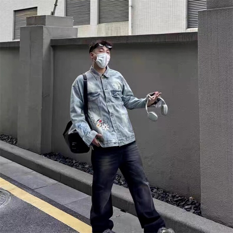 春秋牛仔外套男水洗休闲潮牌痞帅复古百搭夹克AJ24-P64,男装工装外套,星座208-5