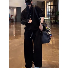 网图秋季新款韩系休闲运动套装立领阔腿直筒裤两件套YY2516-P108，男装休闲套装，电商C216