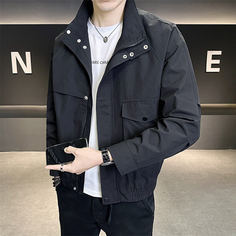 C317-2508-P1252025春季新款夹克外套男立领工装款，男装夹克，电商C317