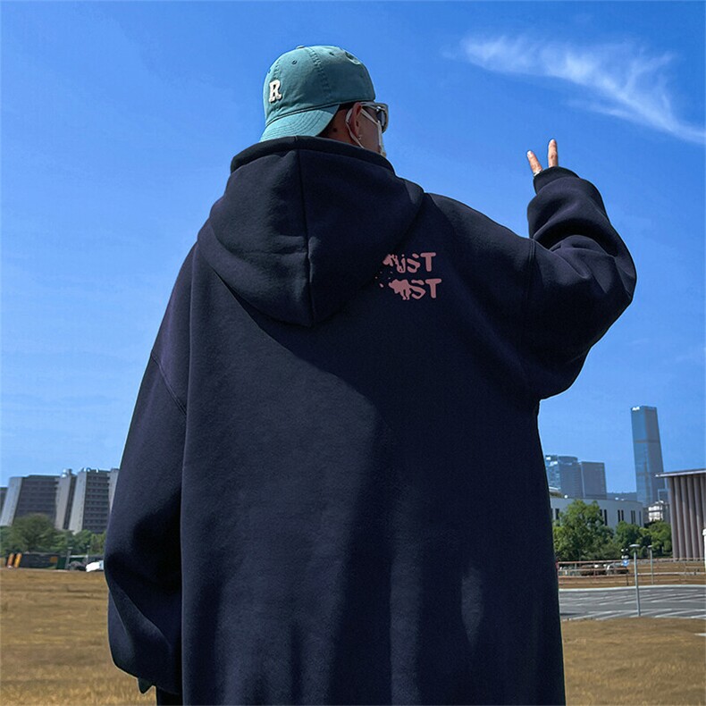 抖音得物供货可提供视频春装重磅美式宽松连帽卫衣DL2401,男装卫衣,电商A486-1