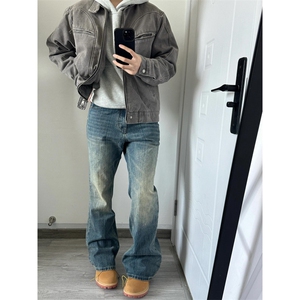 底特律夹克男初秋季新款美式高街复古短款哈灵顿棒球服立领外套潮图片
