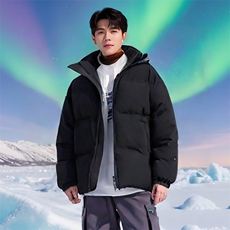 MY02男女休闲连帽75D双径双纬雪尼尔带帽棉服棉衣外套加厚保暖潮，男装棉衣，星座115A(原星座507）