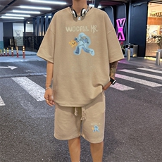 套装！华夫格套装短袖T恤短裤男TZ226-特P38，男装牛仔裤，电商B367