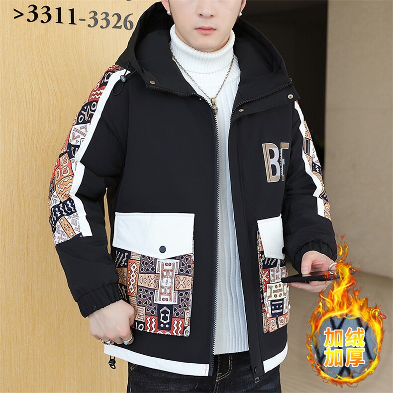加绒夹克男冬季男士时尚连帽加绒加厚棉衣夹克外套MY1713-P78,男装夹克,星座310B